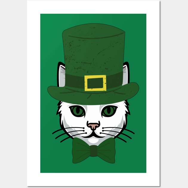 Irish St Patricks Day Funny Cat Lover Wall Art by Illustradise